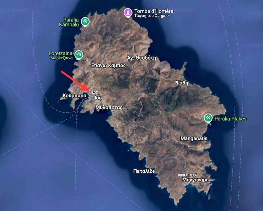 Villa Surplombant Le Port D'Ios, Cyclades Grecques Esterno foto
